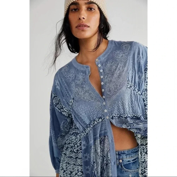 New Free People Oh My Maxi Top Midi Dress Floral Kimono